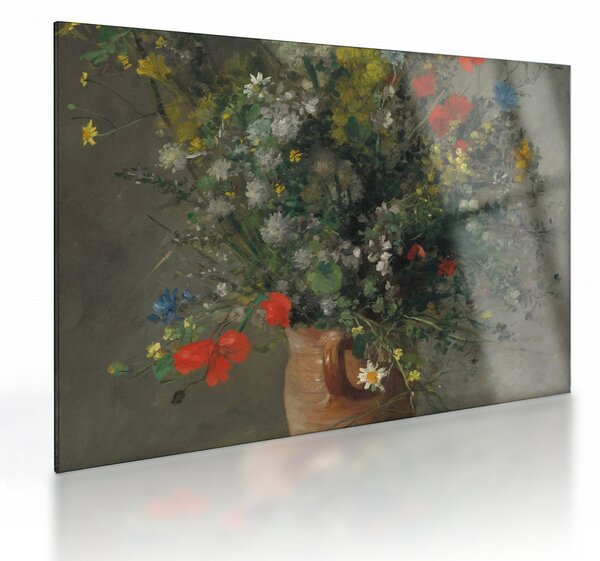 Staklena slika - Auguste Renoir, Flowers in a Vase, reprodukcije (70x50 cm)