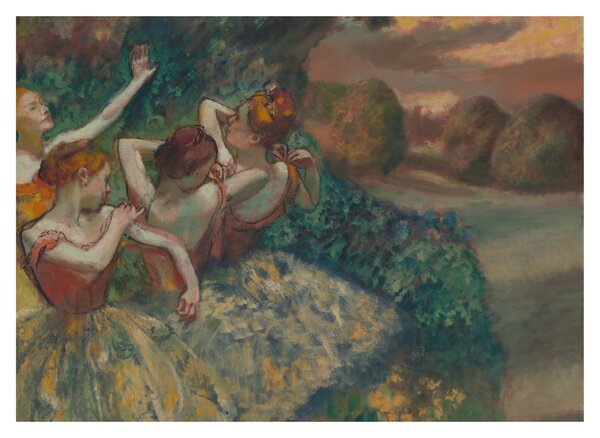 Staklena slika - Edgar Degas, Four Dancers, reprodukcije (70x50 cm)