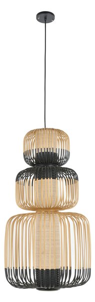 Viseće Svjetiljka Forestier, Bamboo, prigušiv, Crno, Dnevna soba, Bambus, Dizajn