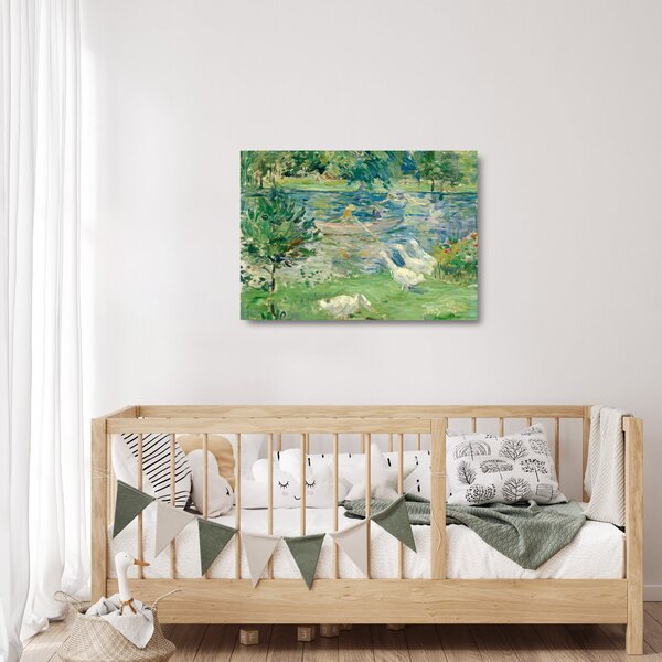Staklena slika - Berthe Morisot, Girl in a Boat with Geese, reprodukcije (70x50 cm)