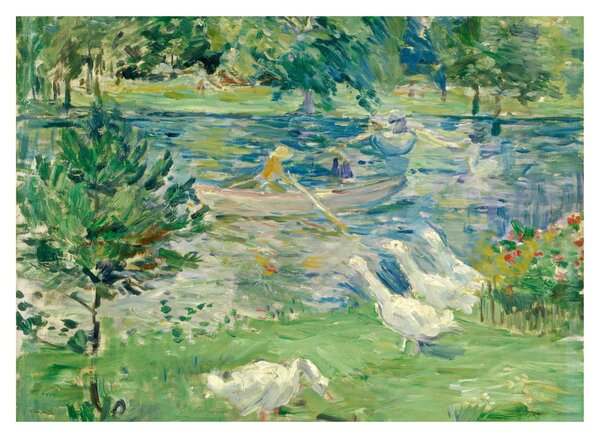 Staklena slika - Berthe Morisot, Girl in a Boat with Geese, reprodukcije (70x50 cm)