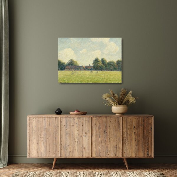 Staklena slika - Camille Pissarro, Hampton Court Green, reprodukcije (70x50 cm)