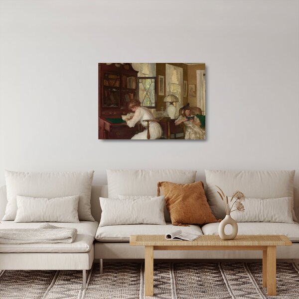Staklena slika - Edmund Tarbell, Josephine and Mercie, reprodukcije (70x50 cm)