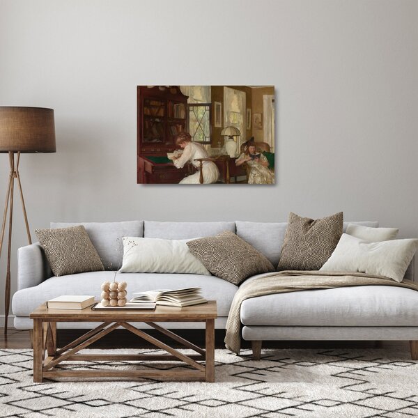 Staklena slika - Edmund Tarbell, Josephine and Mercie, reprodukcije (70x50 cm)