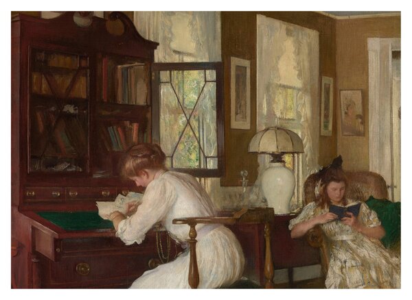 Staklena slika - Edmund Tarbell, Josephine and Mercie, reprodukcije (70x50 cm)
