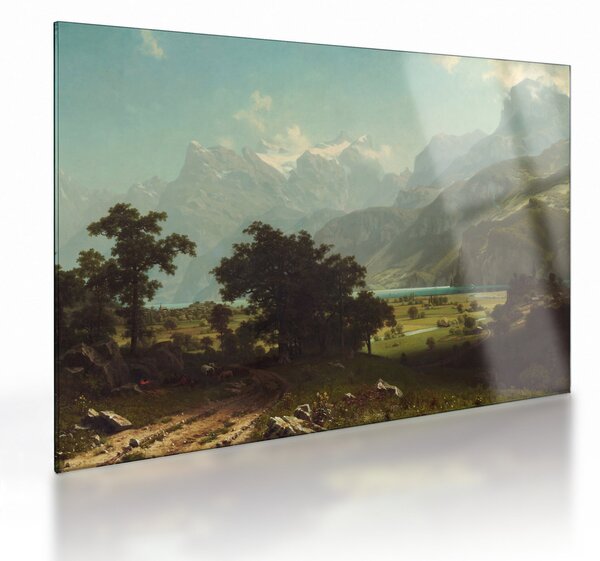 Staklena slika - Albert Bierstadt, Lake Lucerne, reprodukcije (70x50 cm)