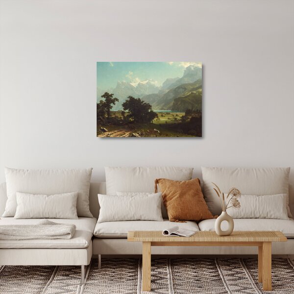 Staklena slika - Albert Bierstadt, Lake Lucerne, reprodukcije (70x50 cm)