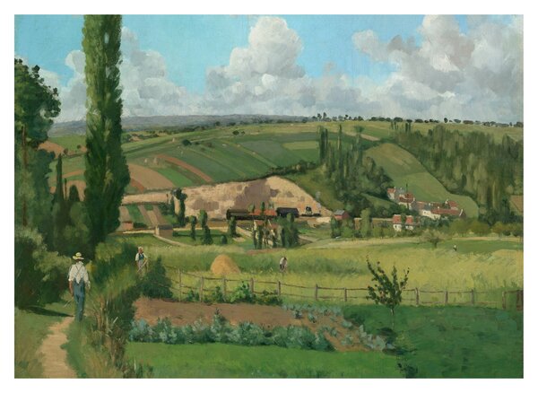 Staklena slika - Camille Pissarro, Landscape at Les Pâtis, Pontoise, reprodukcije (70x50 cm)