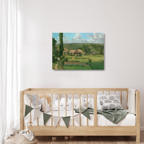 Staklena slika - Camille Pissarro, Landscape at Les Pâtis, Pontoise, reprodukcije (70x50 cm)