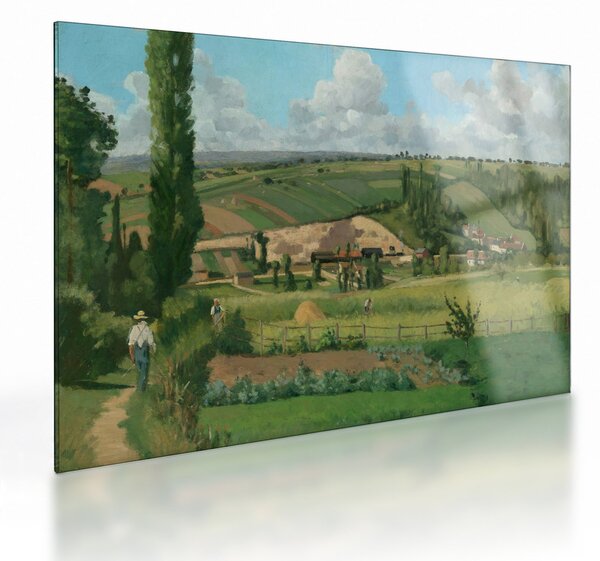 Staklena slika - Camille Pissarro, Landscape at Les Pâtis, Pontoise, reprodukcije (70x50 cm)