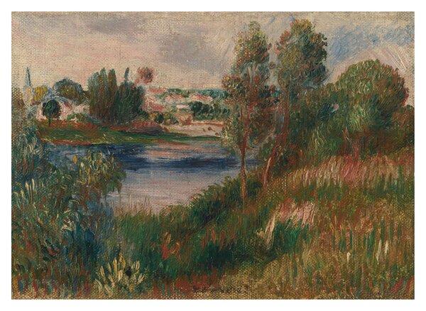 Staklena slika - Auguste Renoir, Landscape at Vetheuil, reprodukcije (70x50 cm)