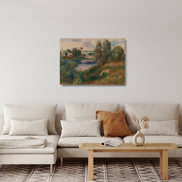 Staklena slika - Auguste Renoir, Landscape at Vetheuil, reprodukcije (70x50 cm)