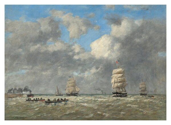 Staklena slika - Eugène Boudin, Le Havre, reprodukcije (70x50 cm)