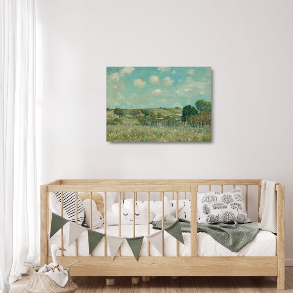 Staklena slika - Alfred Sisley, Meadow, reprodukcije (70x50 cm)