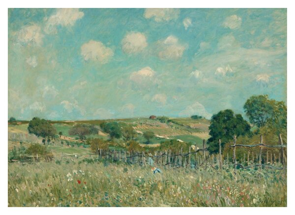 Staklena slika - Alfred Sisley, Meadow, reprodukcije (70x50 cm)