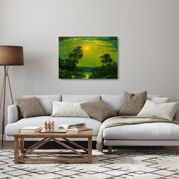 Staklena slika - Imitator of Ralph Albert Blakelock, Moonlight, reprodukcije (70x50 cm)