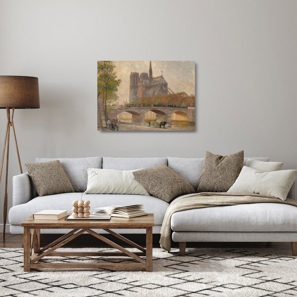 Staklena slika - Robert William Vonnoh, Notre Dame de Paris, reprodukcije (70x50 cm)