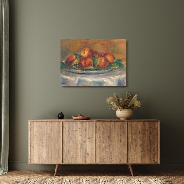 Staklena slika - Auguste Renoir, Peaches on a Plate, reprodukcije (70x50 cm)
