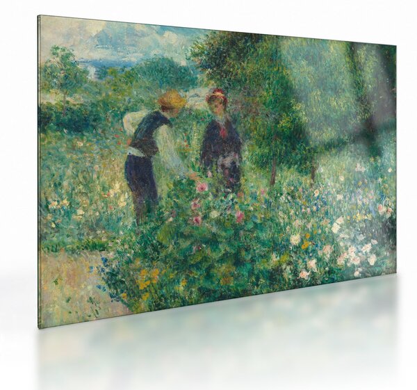 Staklena slika - Auguste Renoir, Picking Flowers, reprodukcije (70x50 cm)