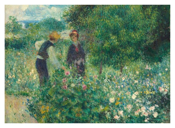 Staklena slika - Auguste Renoir, Picking Flowers, reprodukcije (70x50 cm)