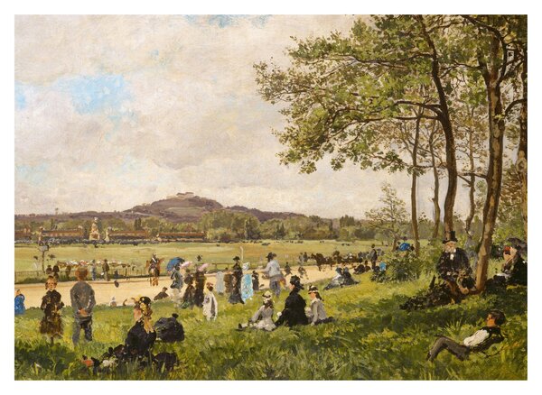 Staklena slika - French 19th Century, Race Course at Longchamps, reprodukcije (70x50 cm)