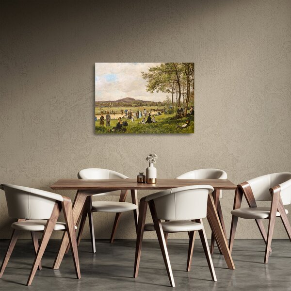 Staklena slika - French 19th Century, Race Course at Longchamps, reprodukcije (70x50 cm)