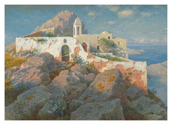 Staklena slika - William Stanley Haseltine, Santa Maria a Cetrella, Anacapri, reprodukcije (70x50 cm)