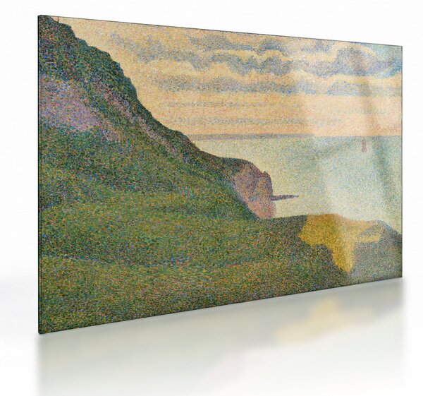 Staklena slika - Georges Seurat, Seascape at Port-en-Bessin, Normandy, reprodukcije (70x50 cm)