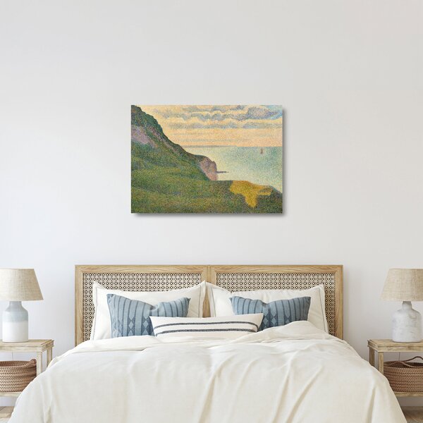 Staklena slika - Georges Seurat, Seascape at Port-en-Bessin, Normandy, reprodukcije (70x50 cm)