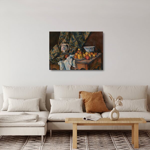 Staklena slika - Paul Cézanne, Still Life with Apples and Peaches, reprodukcije (70x50 cm)