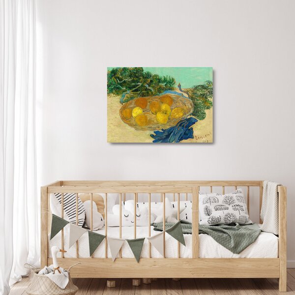Staklena slika - Vincent van Gogh, Still Life of Oranges and Lemons with Blue Gloves, reprodukcije (70x50 cm)