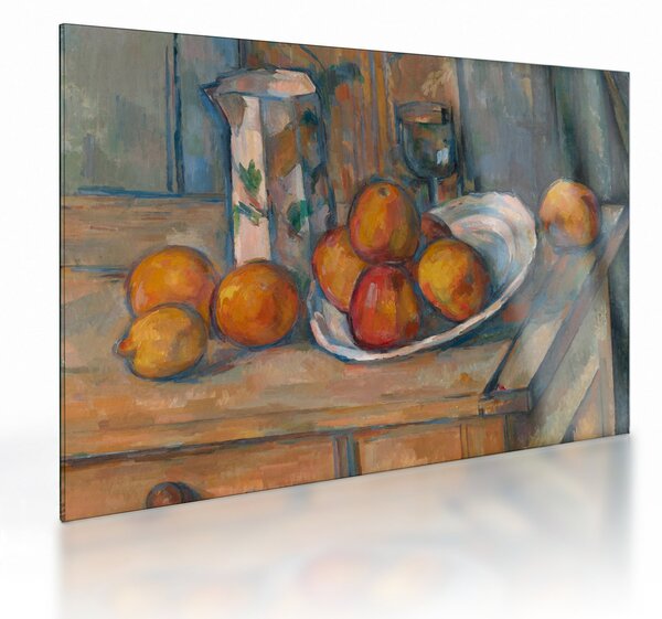Staklena slika - Paul Cézanne, Still Life with Milk Jug and Fruit, reprodukcije (70x50 cm)