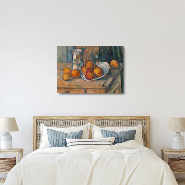 Staklena slika - Paul Cézanne, Still Life with Milk Jug and Fruit, reprodukcije (70x50 cm)
