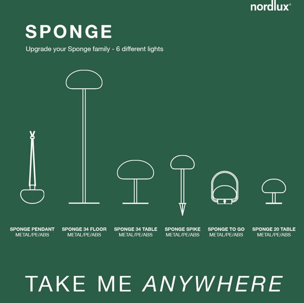 Vanjske Svjetiljka Nordlux, Sponge pendant, prigušiv, Bijela, Terasa, Plastika, Moderan