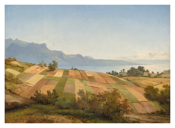 Staklena slika - Alexandre Calame, Swiss Landscape, reprodukcije (70x50 cm)