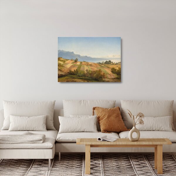 Staklena slika - Alexandre Calame, Swiss Landscape, reprodukcije (70x50 cm)