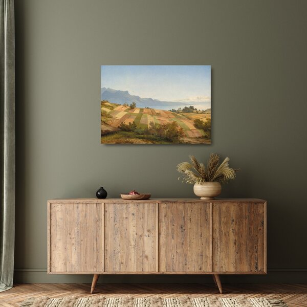 Staklena slika - Alexandre Calame, Swiss Landscape, reprodukcije (70x50 cm)