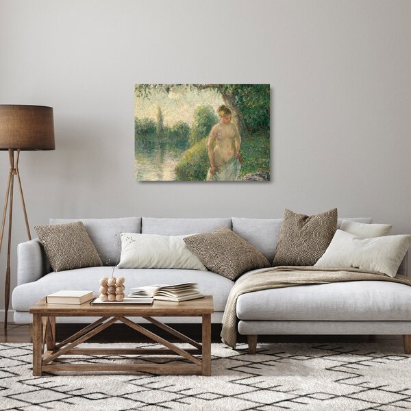 Staklena slika - Camille Pissarro, The Bather, reprodukcije (70x50 cm)