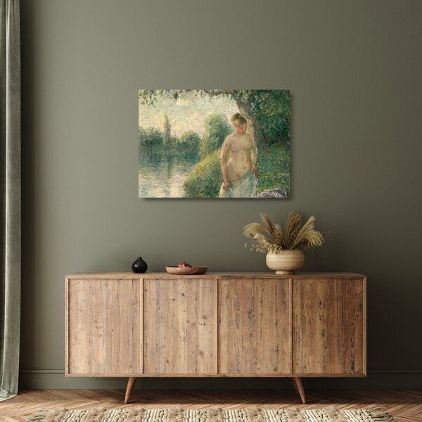 Staklena slika - Camille Pissarro, The Bather, reprodukcije (70x50 cm)