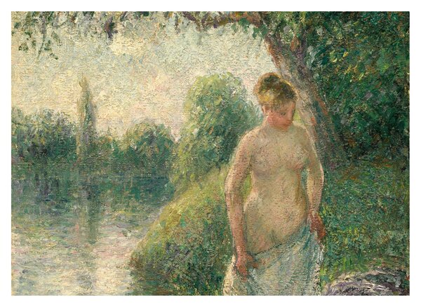 Staklena slika - Camille Pissarro, The Bather, reprodukcije (70x50 cm)