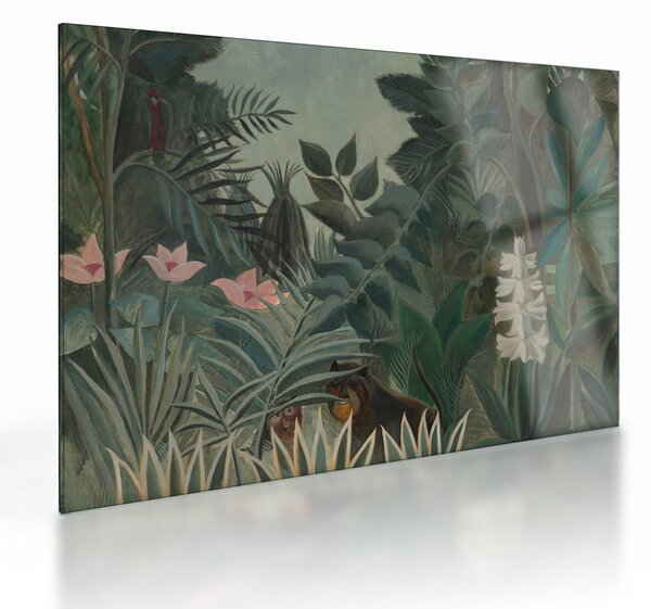 Staklena slika - Henri Rousseau, The Equatorial Jungle, reprodukcije (70x50 cm)