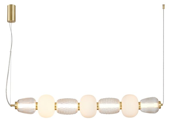 Viseće Svjetiljka LOOM DESIGN, Pearl 7, prigušiv, Zlato / mjed, Dnevna soba, Staklo, Moderan