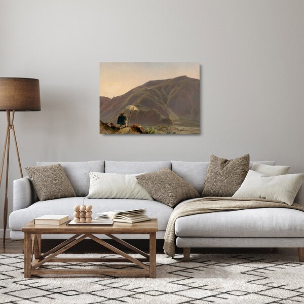 Staklena slika - Jules Coignet, View of Bozen with a Painter, reprodukcije (70x50 cm)