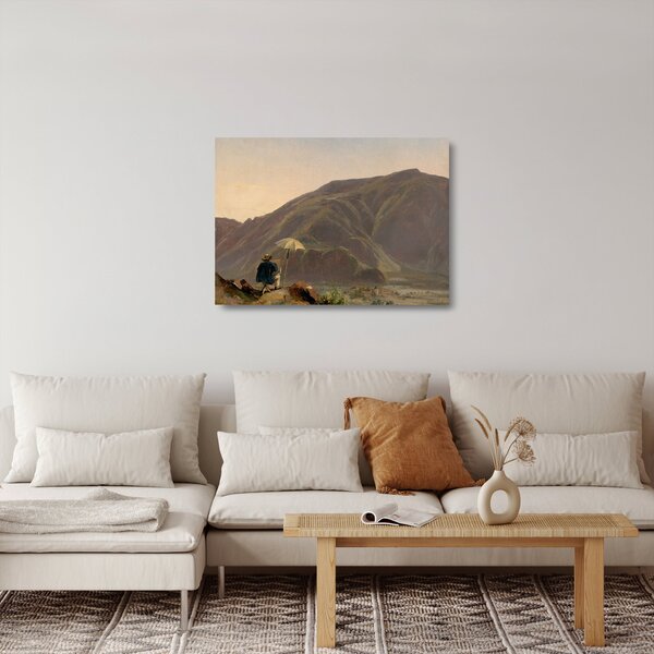Staklena slika - Jules Coignet, View of Bozen with a Painter, reprodukcije (70x50 cm)