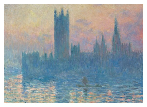 Staklena slika - Claude Monet, The Houses of Parliament, Sunset, reprodukcije (70x50 cm)