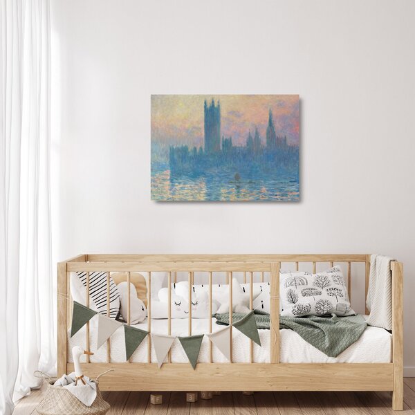 Staklena slika - Claude Monet, The Houses of Parliament, Sunset, reprodukcije (70x50 cm)