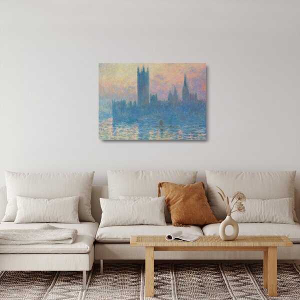 Staklena slika - Claude Monet, The Houses of Parliament, Sunset, reprodukcije (70x50 cm)