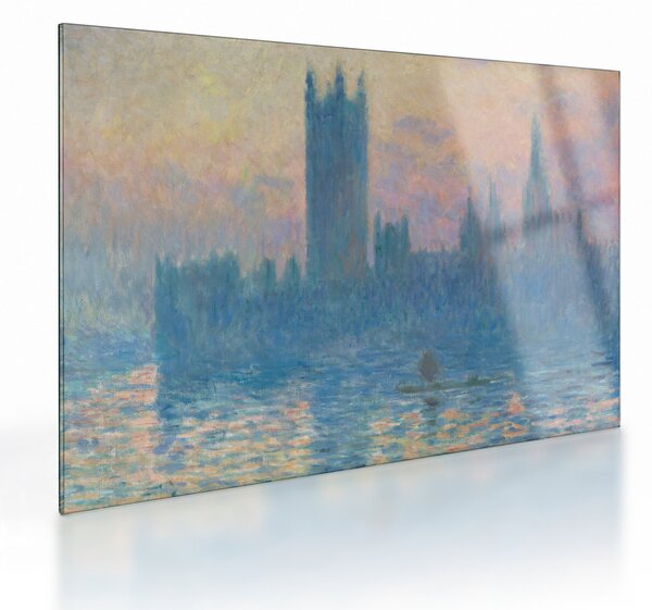 Staklena slika - Claude Monet, The Houses of Parliament, Sunset, reprodukcije (70x50 cm)