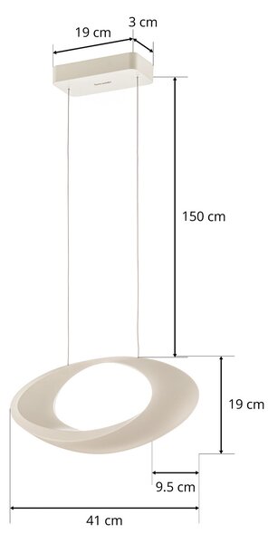 Viseće Svjetiljka Artemide, Cabildo, prigušiv, Bijela, Dnevna soba, Metal, Dizajn