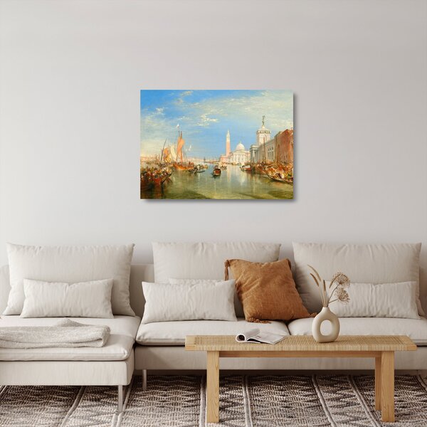 Staklena slika - Joseph Mallord William Turner, Venice the Dogana and San Giorgio Maggiore, reprodukcije (70x50 cm)